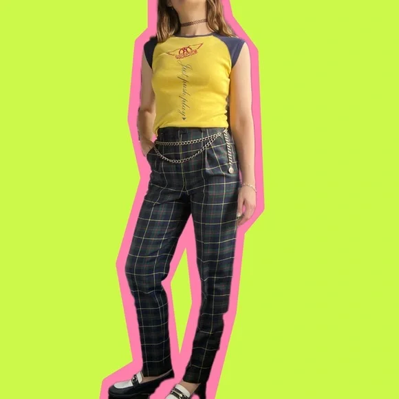 Vintage Escada Wool Plaid Pants - Picture 2 of 10